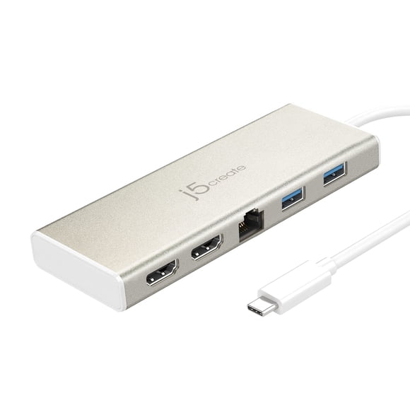 Hub Tipo C j5create USB-C Mini Dock con 2 HDMI, 2 USB 3.0