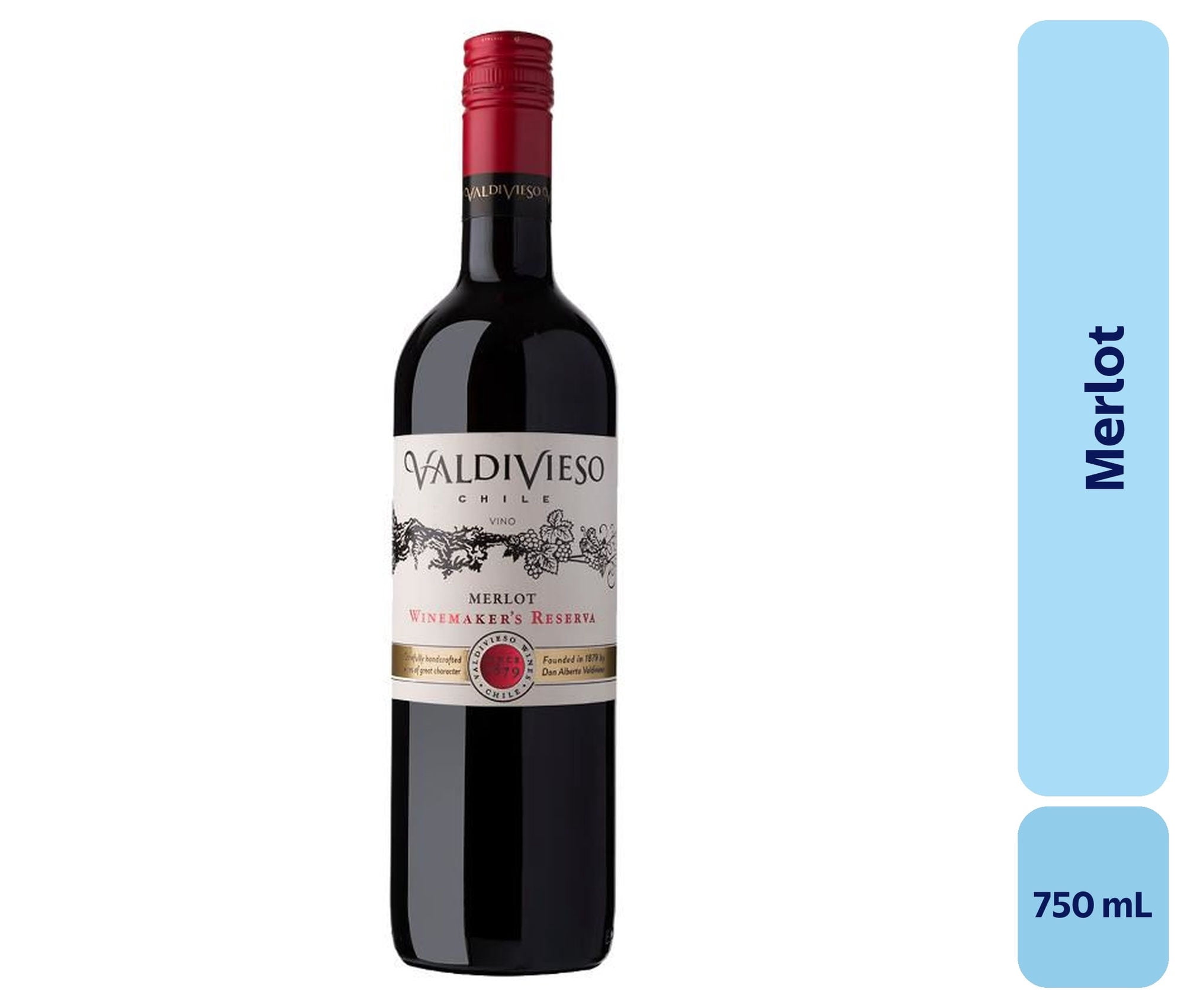 Vino Merlot Botella 750 mL Valdivieso