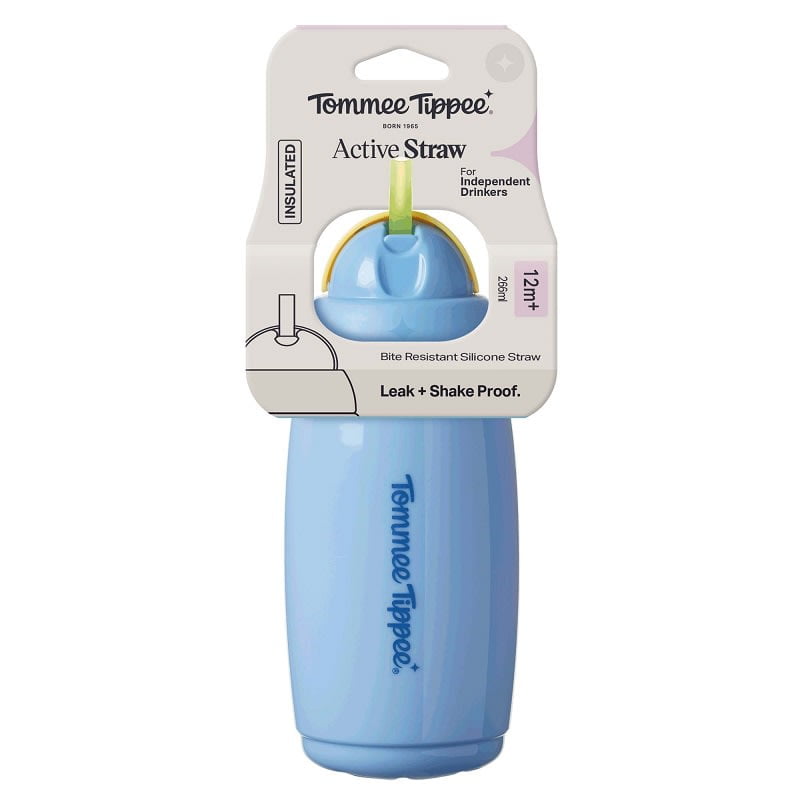 Tommee Tippee - Vaso Con Bombilla De Silicona 266ml Active Cup 12 Meses+