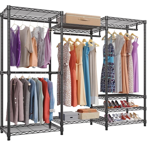 Organizador de Ropa VIPEK V5 de Acero Resistente 175x40x194 cm Negro