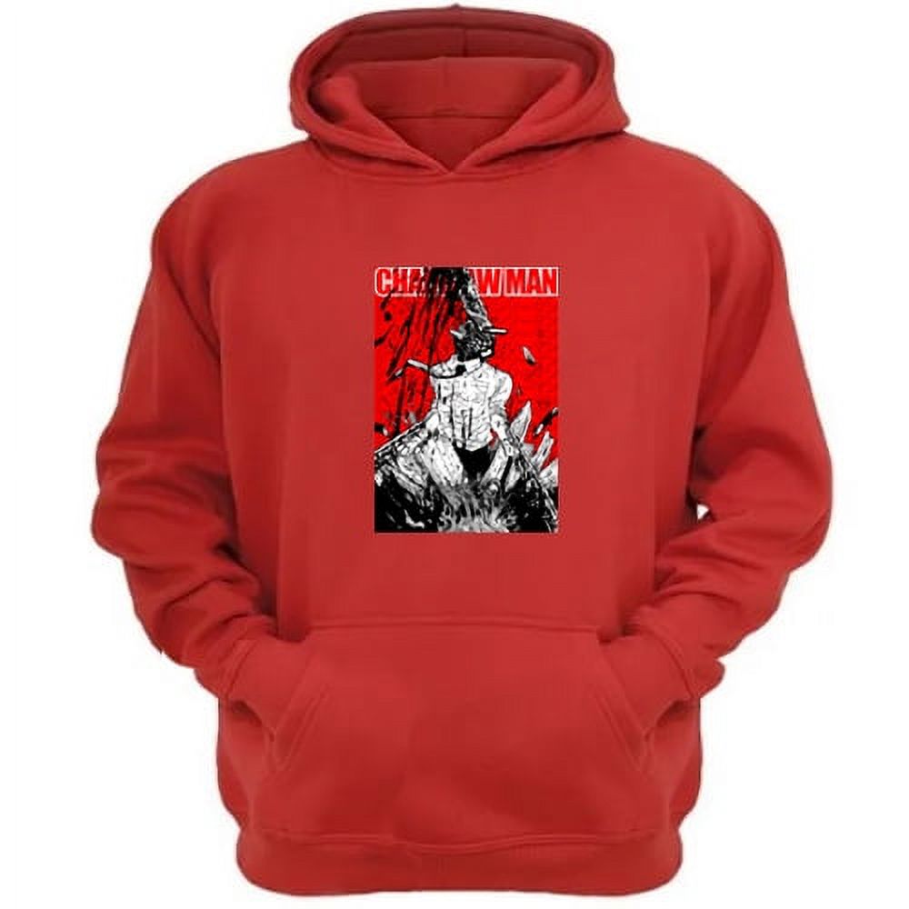Genérico - Polerón Canguro Chainsaw Man Rojo Talla Xs Unisex