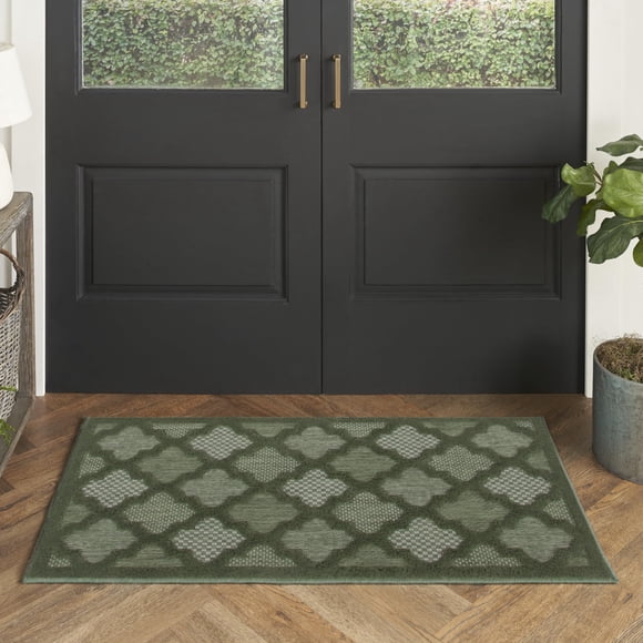 Alfombra Nourison Home Easy Care 61 x 122 cm Verde Moderna