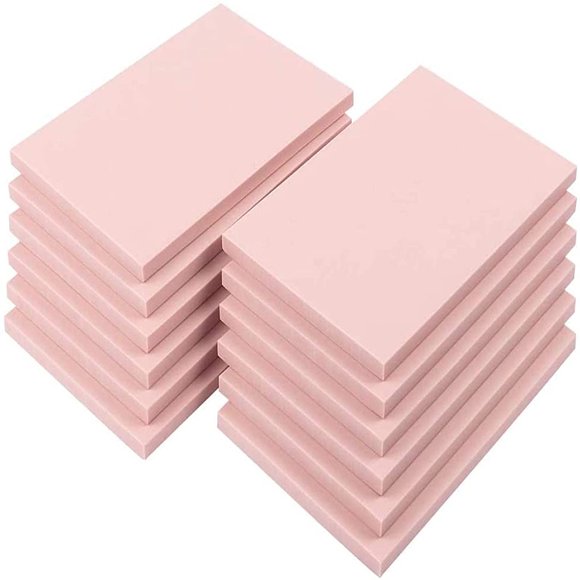 Kit para hacer sellos SGHUO con bloques de tallado, 12 unidades, caucho rosa
