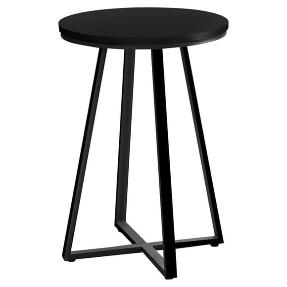 Mesa auxiliar redonda de metal negro Monarch Specialties I 2175
