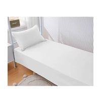 Genérico - Juego De Sábanas 1 Plaza 144 Hilos - Blanco