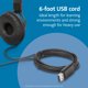 thumbnail image 4 of Auriculares supraaurales Kensington USB-A Hi-Fi negros, 4 of 6