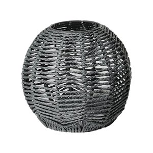 Ioensy - Lámpara Colgante Tejida Hecha A Mano, Pantalla Artesanal Para Restaurante, Bar, Comedor, Gris, Redonda