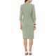 thumbnail image 3 of INSPIRE CHIC Conjunto de Traje de 2 Piezas para Mujer Conjunto de Atuendo de Maestra para Regreso a Clases Blazer sin Cuello de Manga 3/4 Falda Lápiz de Cintura Alta Atuendos de Trabajo Verde L, 3 of 6