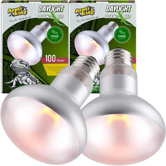 Reptile Heat Bulb Lamp, paquete de 2, 100 W, foco de luz diurna para asoleo