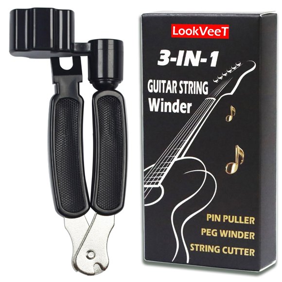 Herramienta para guitarra LookVeeT 3 en 1: enrollador, cortador y extractor de clavijas