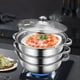 thumbnail image 3 of 1pc, 3 Layers Steamer, Stainless Steel Large Steamer With Lid For Outdoor Camping Cooking, Home Kitchen Utensils Kitchen Supplies, 3 of 3