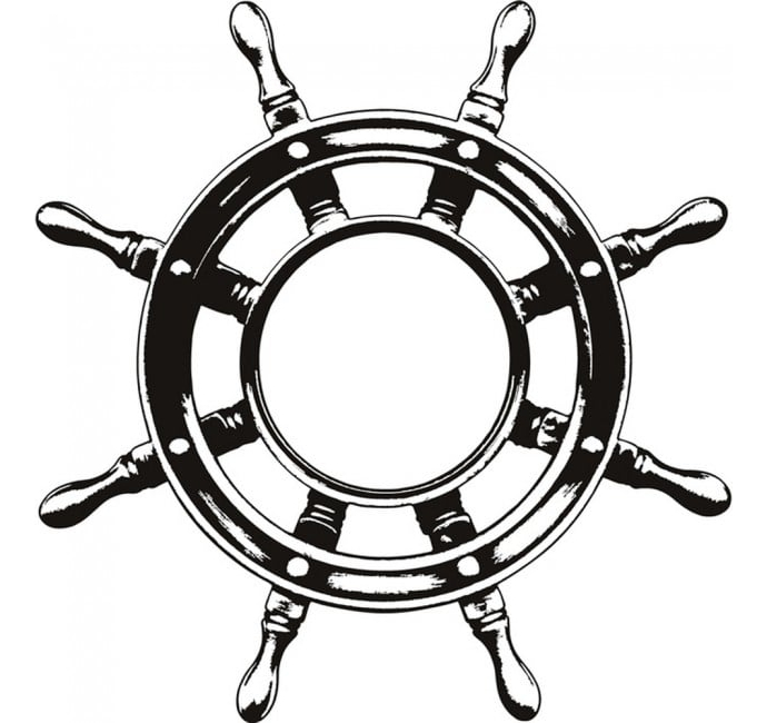 Rienda Libre Graphics - Decomural Ship Steering Wheel Sailboat Transport Ws-17942