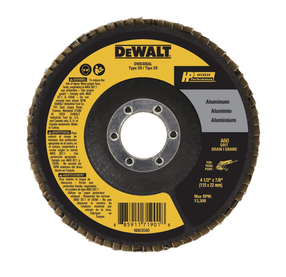 Dewalt - Disco De Solapa Dw8308Al Aluminio 11 4 Cm X 2 2 Cm 60 Grit