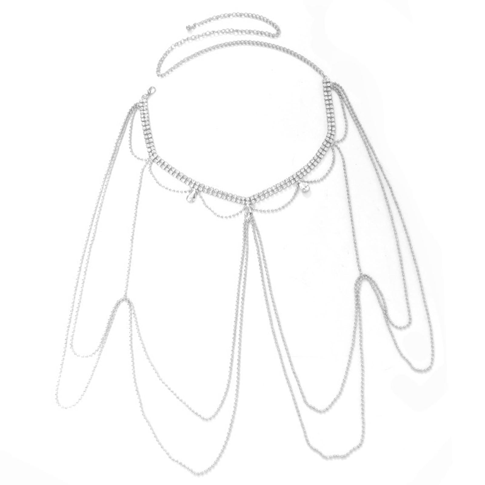 Ioensy - Cadena De Hombro Para Mujer, Arnés Brillante, Cadena De Hombro, Accesorios Para Vestido