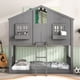 thumbnail image 1 of Twin over Twin House Bunk Bed with Roof , Window, Window Box, Door , with Safety Guardrails and Ladder, Grey, 1 of 3
