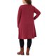 thumbnail image 3 of Agnes Orinda Conjuntos de Halloween Tallas Grandes Vestido de Manga Larga para Mujeres Moda Otoño 2025 Vestido de Punto con Cuello Redondo y Botones Laterales con Bolsillos 1X Burdeos, 3 of 6
