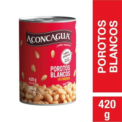 Porotos Blancos En Conserva Drenado 220 G - Neto 420 G Aconcagua