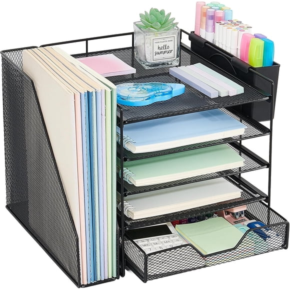 Organizador de Escritorio Gugsey 5 Niveles Metal Negro