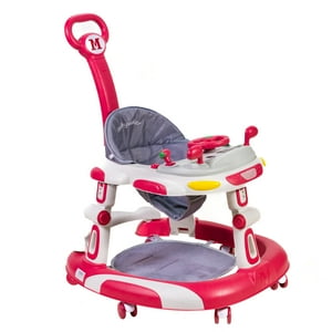 Mundo Online - Andador Caminadora Autito Musical Bebe Anticaida Stylish Fucsia