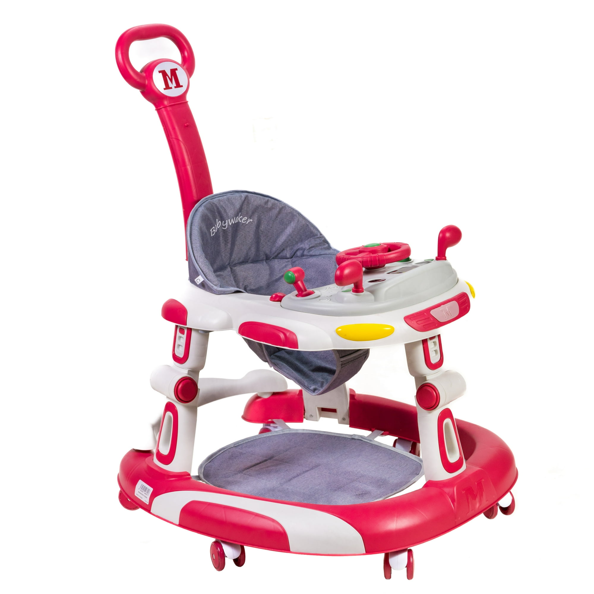 Mundo Online - Andador Caminadora Autito Musical Bebe Anticaida Stylish Fucsia
