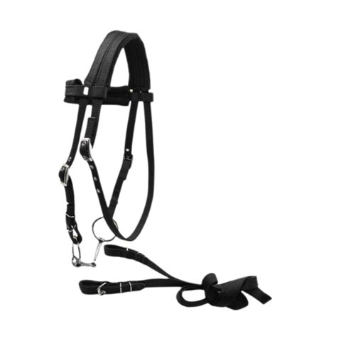 Ioensy - Brida De Caballo Con Rienda Ajustable Cuerda Principal De Caballo Equipo Ecuestre L Negro