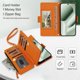 thumbnail image 4 of Para Google Pixel 10 Pro XL 5G Funda Billetera con Bloqueo RFID, Funda de Teléfono Tipo Bolso Cruzado con 9 Ranuras para Tarjetas, Bolsillo con Cierre y Correa Desmontable, Naranja, para Pixel 10, 4 of 9
