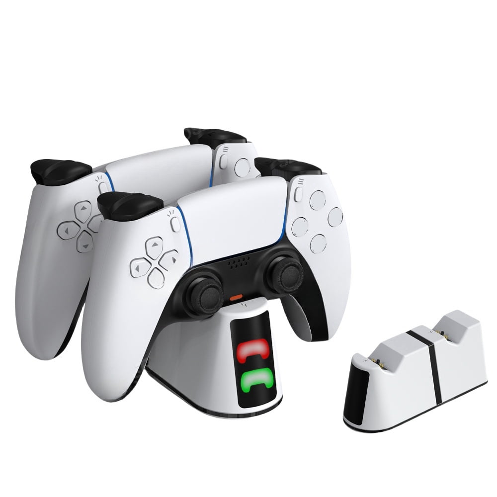 Genérico - Estación De Carga Rápida Dual Compatible Con El Mando De Playstation 5 Y Ps5 Slim, Base De Carga De 2 Unidades Para Accesorios De Gamepad-blanco