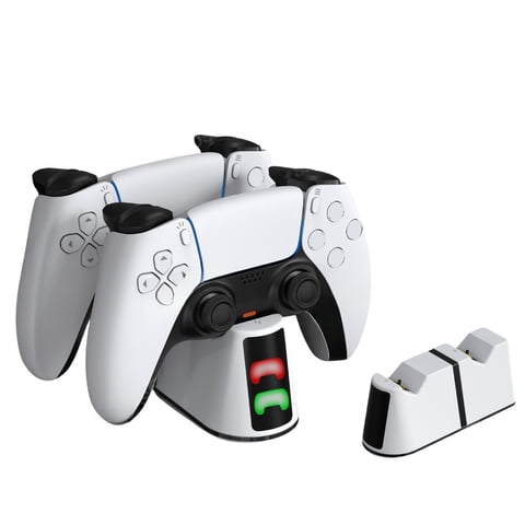 Genérico - Estación De Carga Rápida Dual Compatible Con El Mando De Playstation 5 Y Ps5 Slim, Base De Carga De 2 Unidades Para Accesorios De Gamepad-Blanco