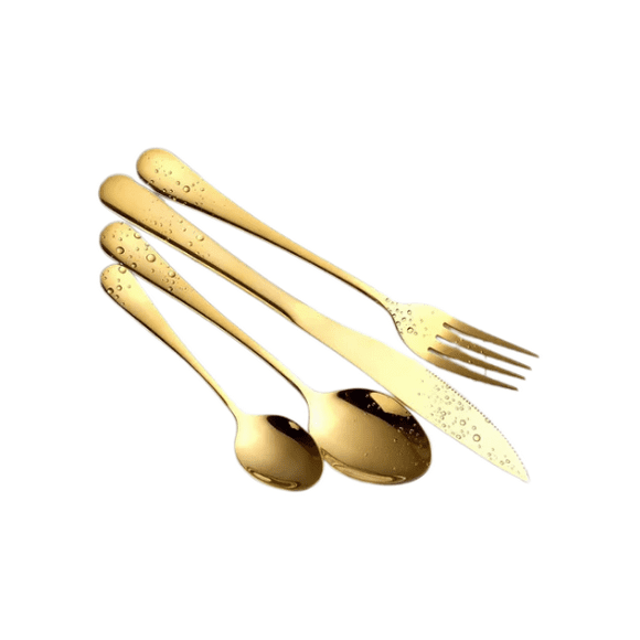 Set 24 Piezas Cuchillería Cubiertos De Lujo Maleta Amarillo