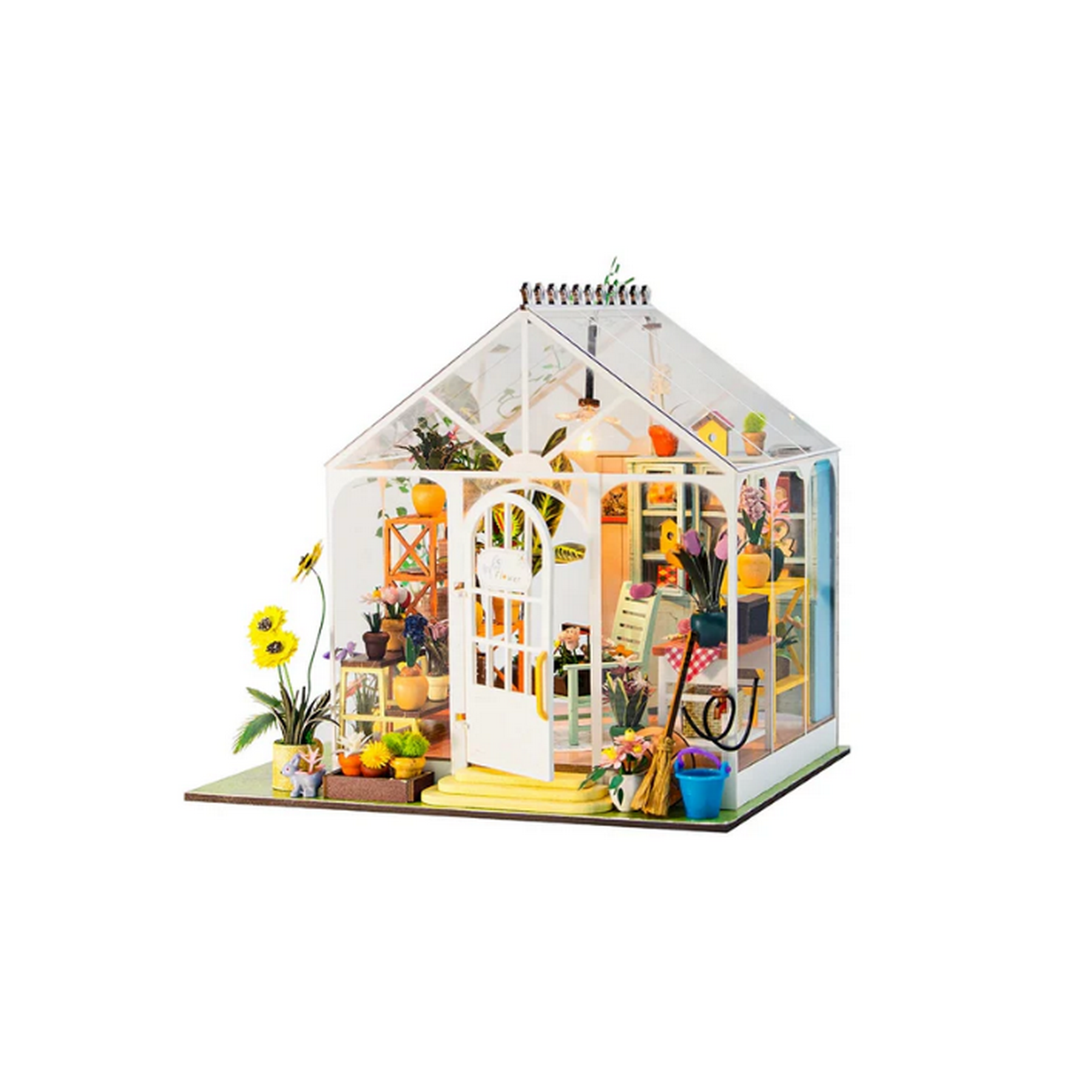 China - Casita Miniatura "sunshine Flower"– Kit Diy De Invernadero Con Luces Led M2421
