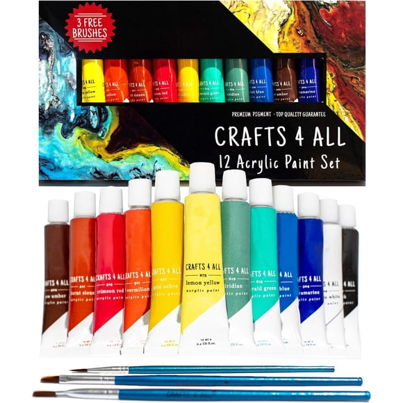 Set de Pinturas Acrílicas Crafts 4 All 12 x 12 ml No Tóxico