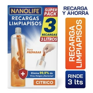 Nanolife - Limpiapisos Desinfectante - Aroma Cítrico - Recarga (3X)