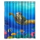 thumbnail image 1 of Cortina de ducha de tortuga marina submarina, juego de cortina de baño con ganchos, tamaño 66 x 72 pulgadas, 1 of 3