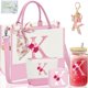 thumbnail image 1 of Bolso Tote AiHeart de Lona con Inicial y Bolsillo Interior, 1 of 7