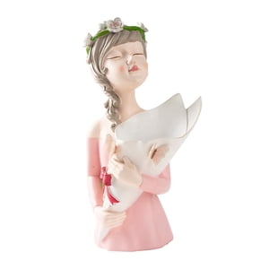 Magideal - Vase De Flores Decoración Del Hogar Figurado Estatua De Figura Ideal Regalo Ideal Fashionable Modern Nordic Diseño Desktop Jarrón Para Sala De Estar
