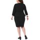 thumbnail image 3 of Vestido Lápiz Peplum de Talla Grande para Mujer Agnes Orinda Cuello Redondo Manga 3/4 Vestido de Oficina de Negocios 2X Negro, 3 of 6