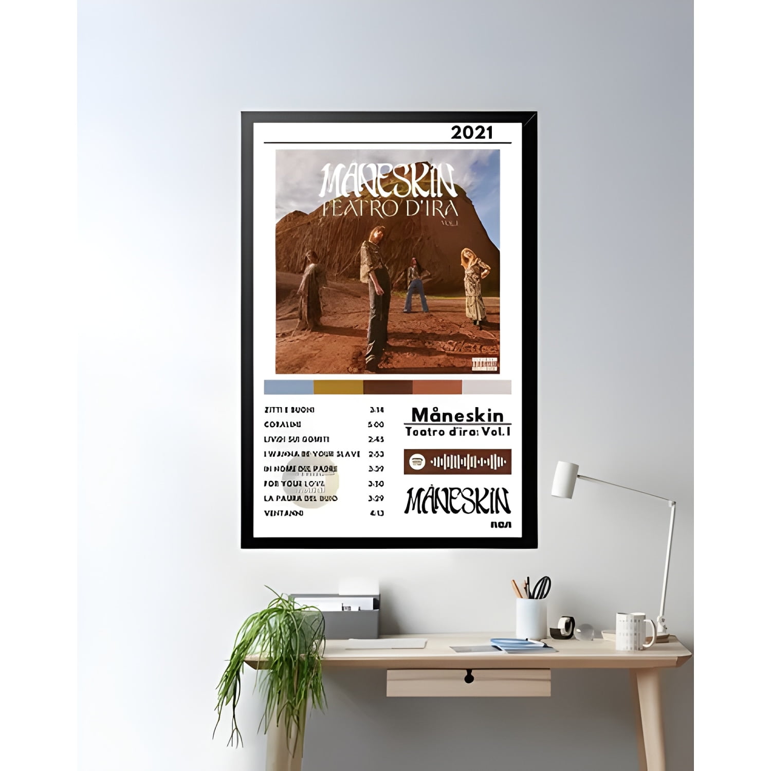 Genérico - Cuadro Måneskin Teatro D’ira 24x36 Cm