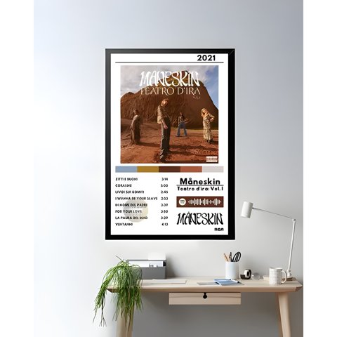 Genérico - Cuadro Måneskin Teatro D’Ira 38X52 Cm