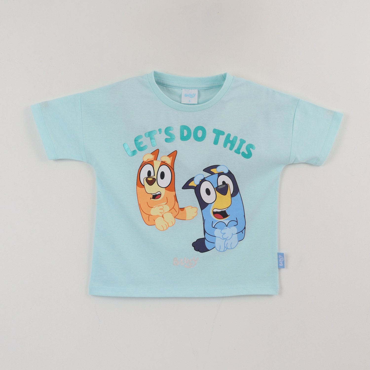 Polera Manga Corta Niña Celeste Bingo & Bluey