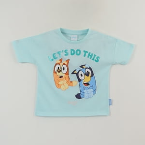 Polera Manga Corta Niña Celeste Bingo & Bluey
