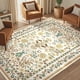 thumbnail image 1 of Alfombra UERMEI, lavable, bohemio, vintage, floral, 5 x 7 pies, marrón, 1 of 3