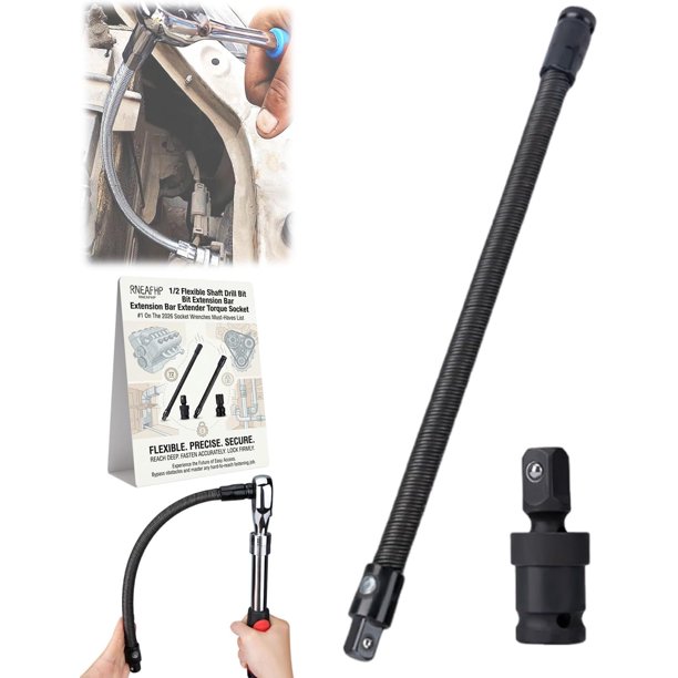Extensión eje flexible 1/2" 25cm varilla flexible 360 impacto adaptador par eléctrico