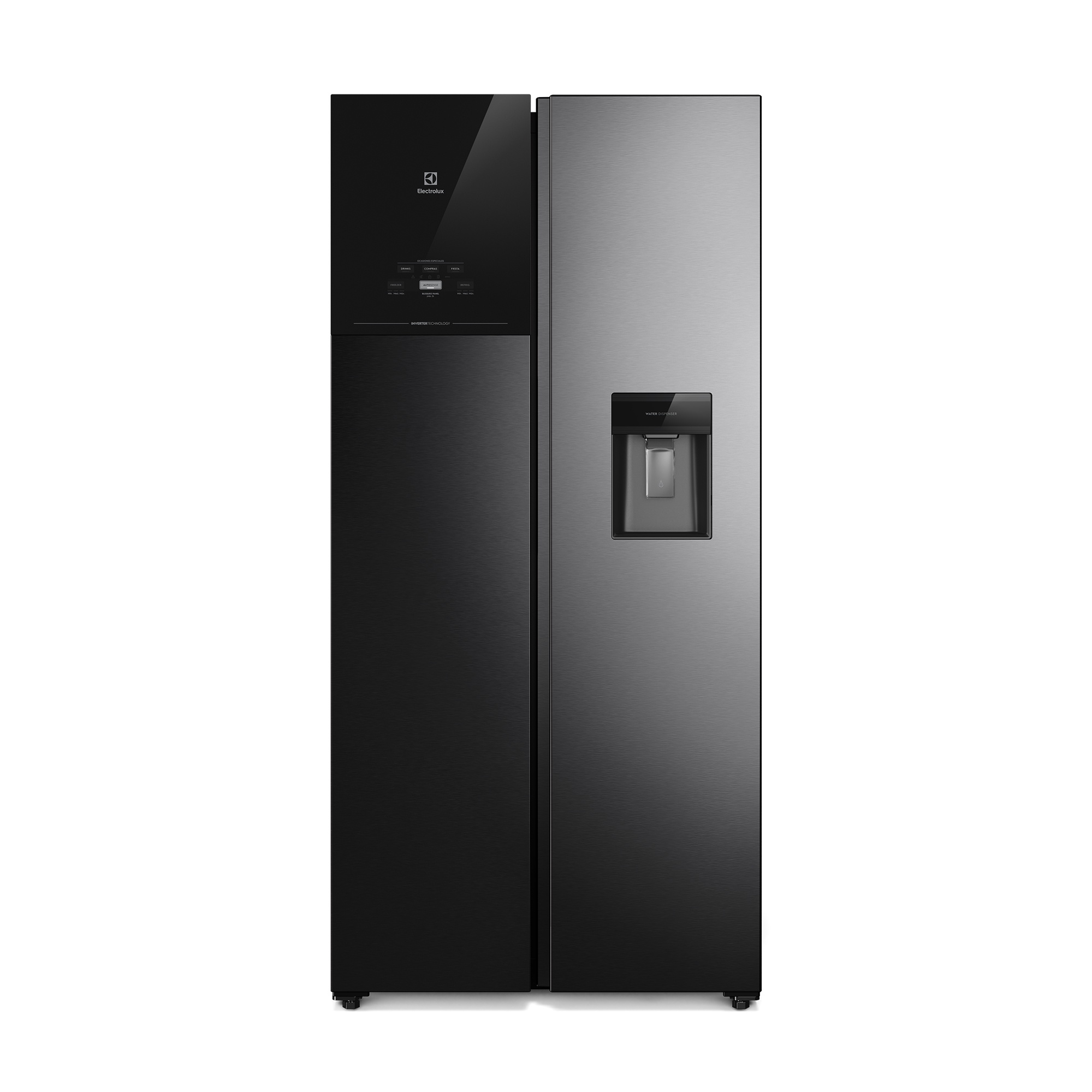 Electrolux - Refrigerador 436L No Frost Side By Side Inverter Es40Wb Black