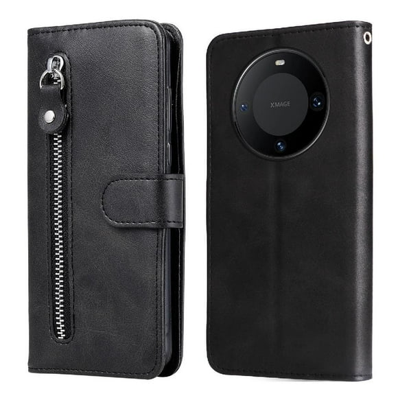 Funda con Cremallera para Huawei Mate 60 , Carcasa Cartera de Cuero PU con Soporte y Tarjetero