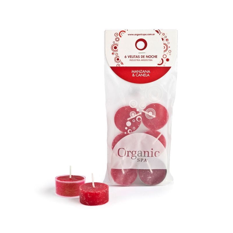 Vela Manzana/canela, 6 Unidades 1 Un Organic Spa