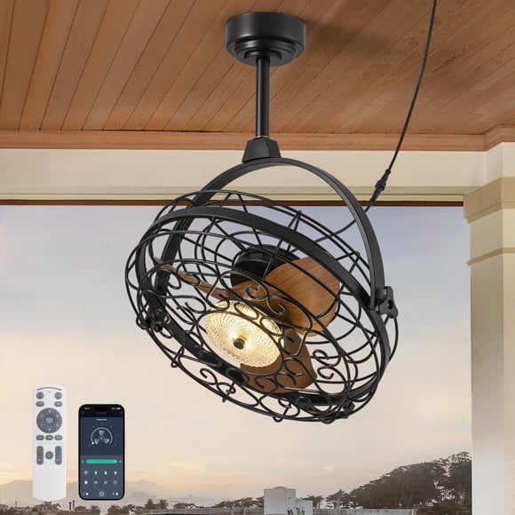 Ventilador de techo CROSSIO 58 cm con luces, control remoto y app