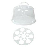 Magideal - Portador De Pasteles Con Asa, Caja Portátil Para Pasteles, A Prueba De Polvo, Multifuncional, Muffin, Tarta, Galleta, Postre, Para Frutas, Donuts , 8 Pulgadas Con Rejilla