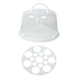 Magideal - Portador De Pasteles Con Asa, Caja Portátil Para Pasteles, A Prueba De Polvo, Multifuncional, Muffin, Tarta, Galleta, Postre, Para Frutas, Donuts , 8 Pulgadas Con Rejilla