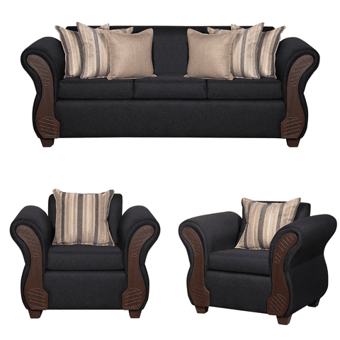 Ruzam Mobel - Juego De Living 3-1-1 Marsella Negro