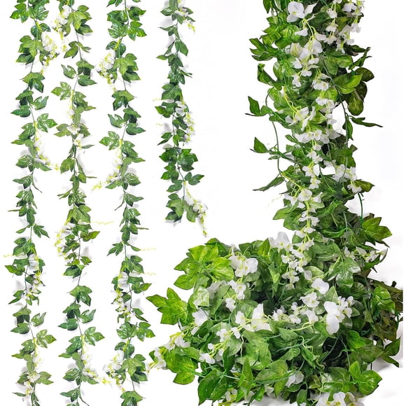 Guirnalda Wisteria Artificial Mavee Seda Blanca 4x7.2ft
